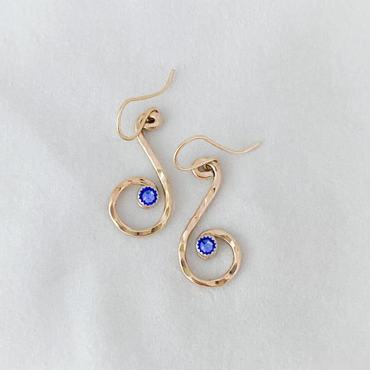 Spiral Birthstone Earrings