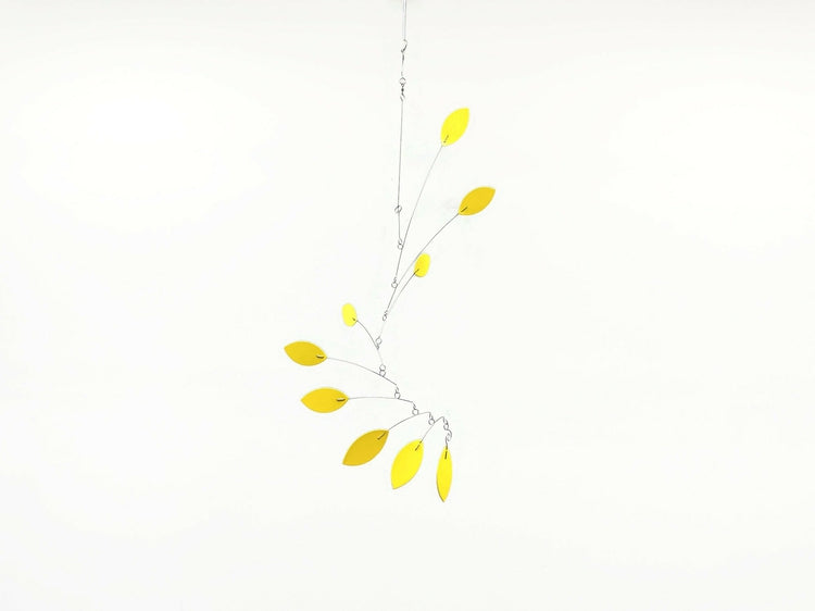 Yellow Mobile for the Minimalist or Modern Home Leaf Wave Leaves
