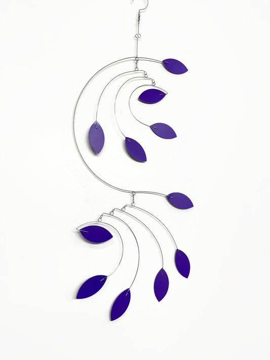 Art Mobile Dream Catcher Style in Purple Kinetic Art Sculpture