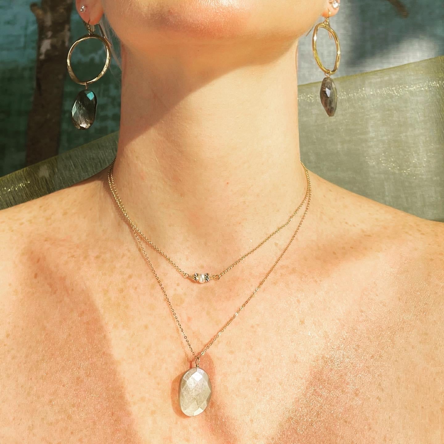 Labradorite Hoop earrings