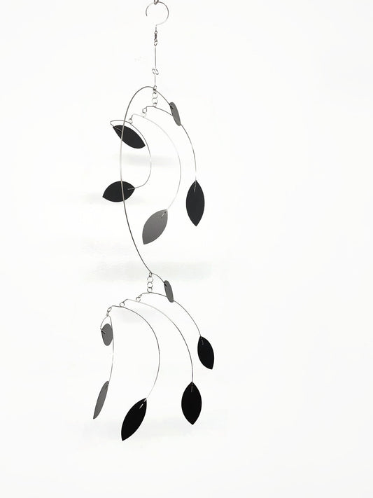 Mobile Art Dream Catcher Style in Black Kinetic Art Sculpture