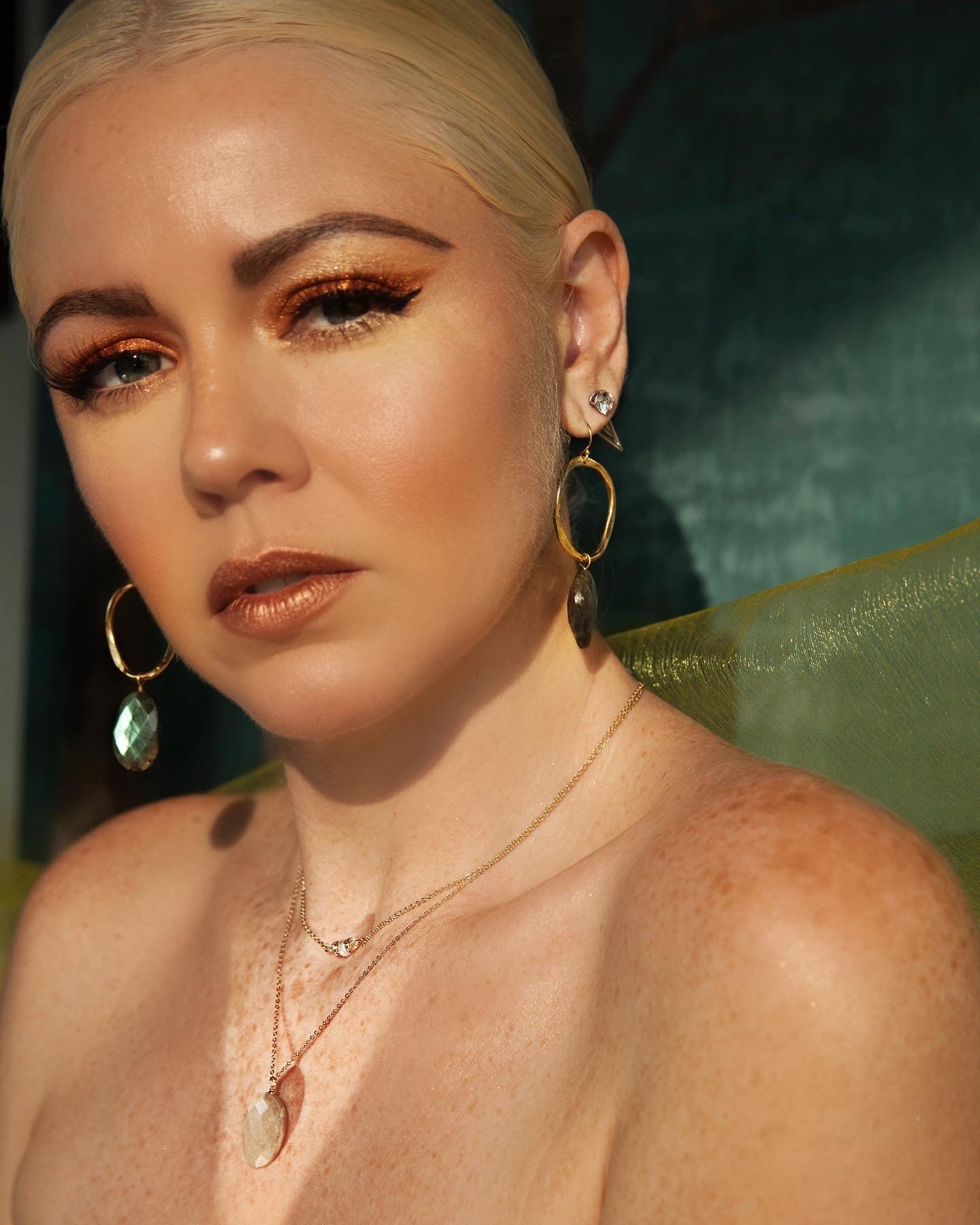 Labradorite Hoop earrings