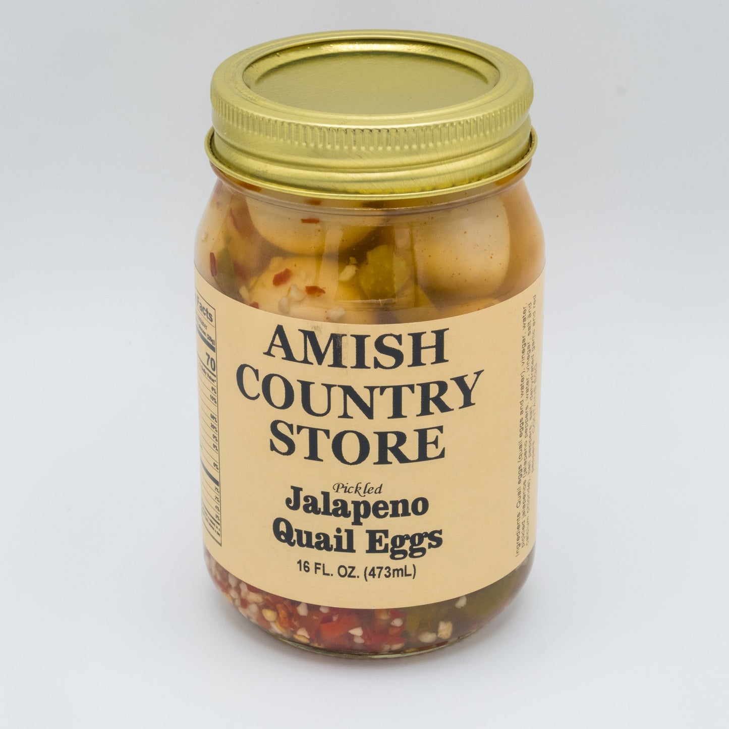 Pickled Jalapeño Quail Eggs (16 oz) | Amish Country Store