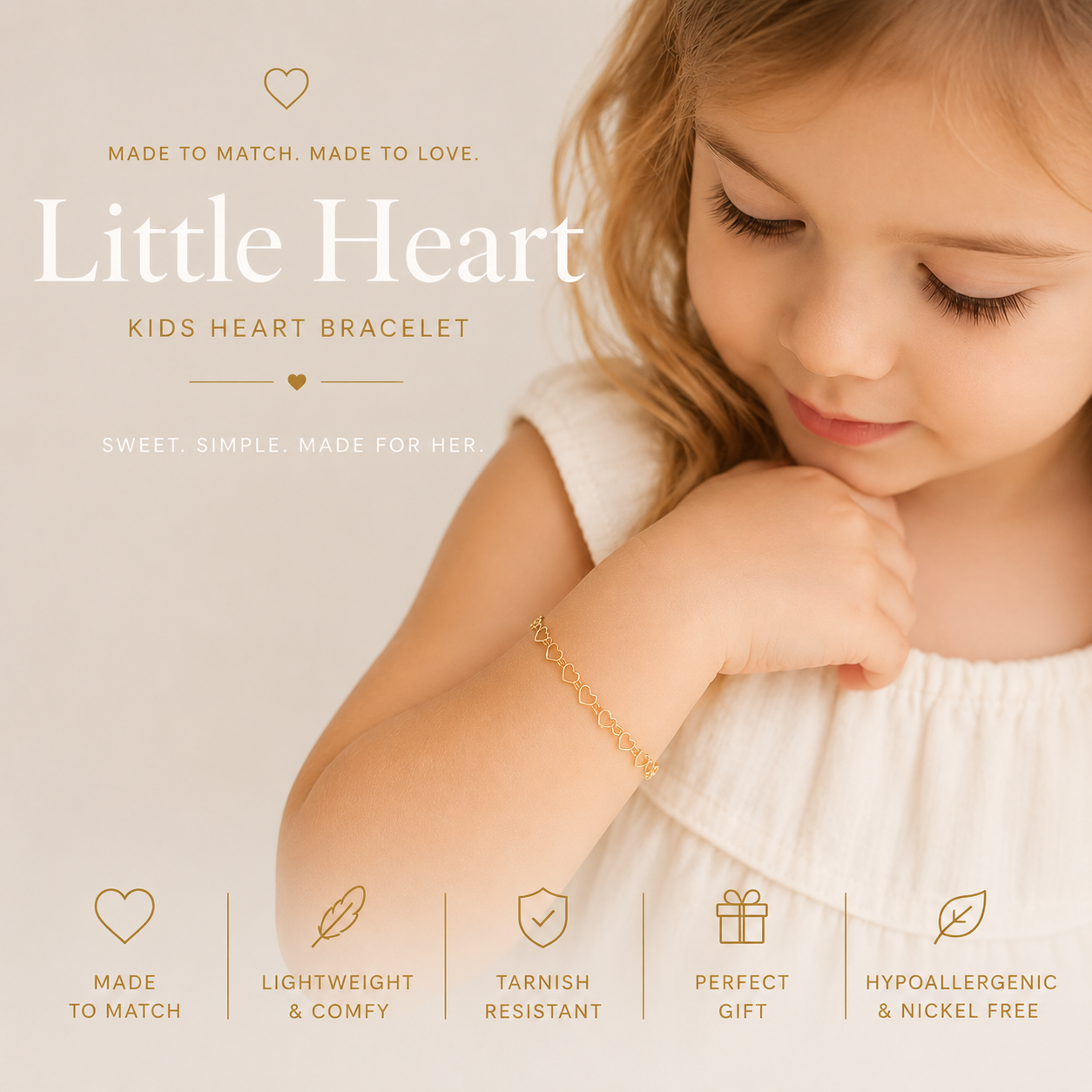 Little Heart Bracelet - Sterling Silver or 14k Gold Fill