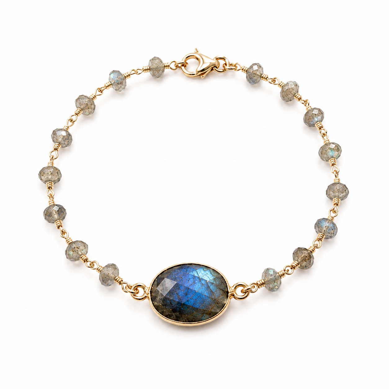 Labradorite Bracelet | Gold Filled Wire Wrapped Gemstone Bracelet | OOAK