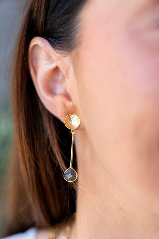 Labradorite Bar Earrings