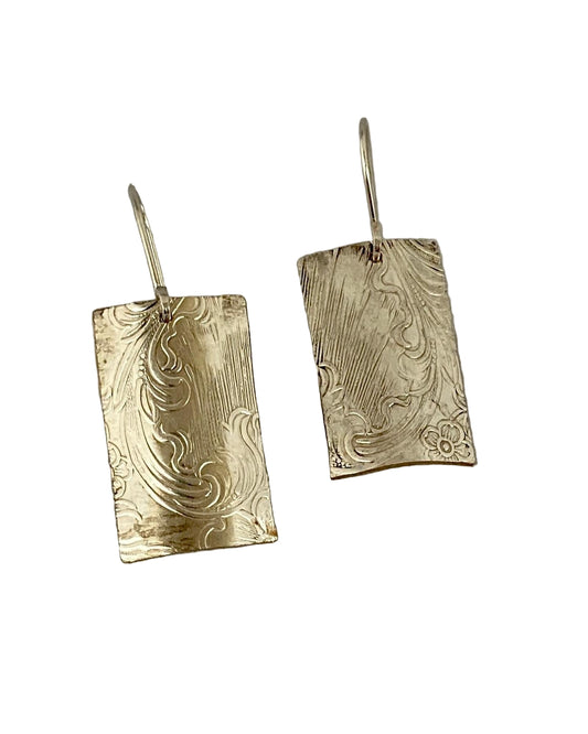 Elegance Dangles: Unique Earrings from an Antique Platter