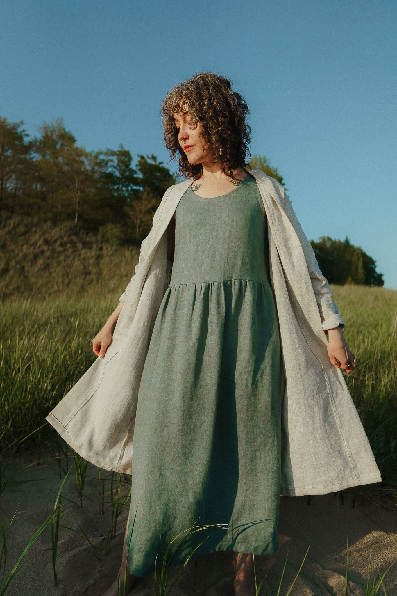 Hawthorn Dress (Updated) in Agave