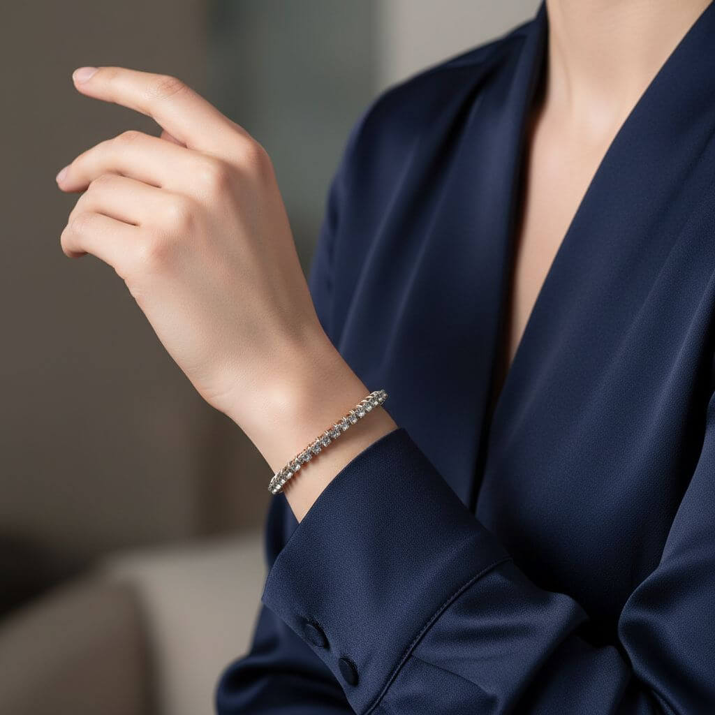 Catch-Free Crystal Rhinestone Tennis Bracelet Bangle