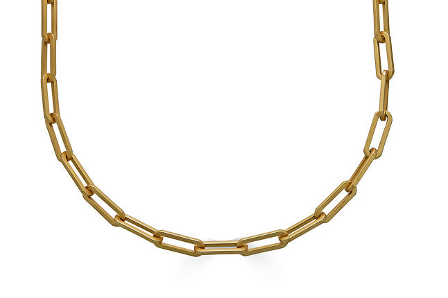 Matte Gold Paperclip Layering Chain