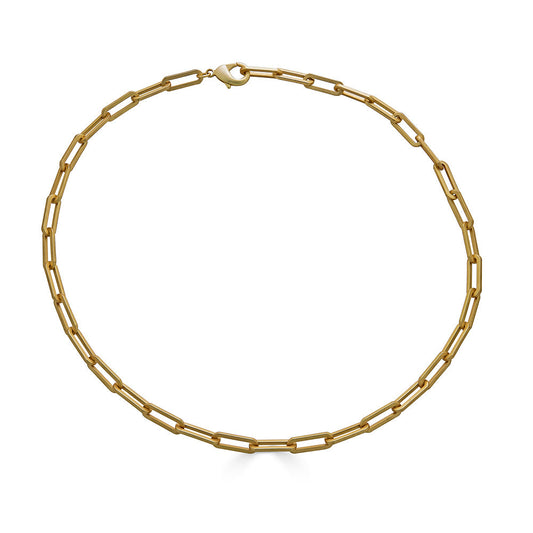 Matte Gold Paperclip Layering Chain