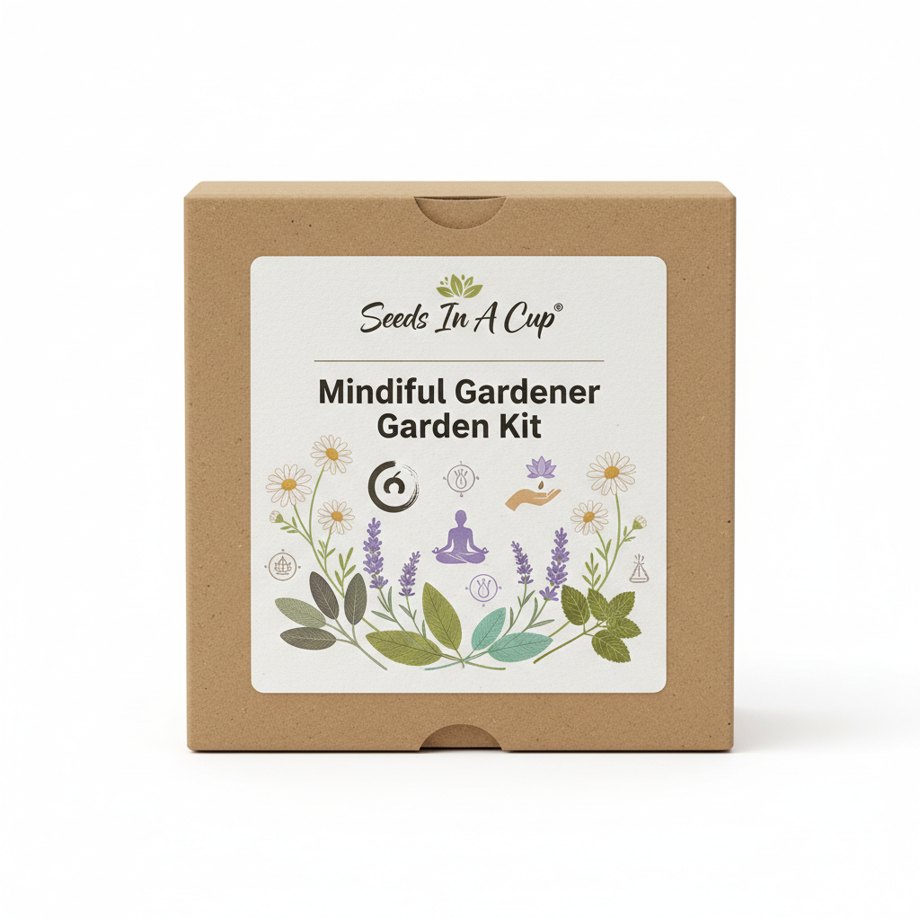Mindful Gardener Garden Kit | Chamomile, Lavender, Sage & Spearmint | Seeds In A Cup®