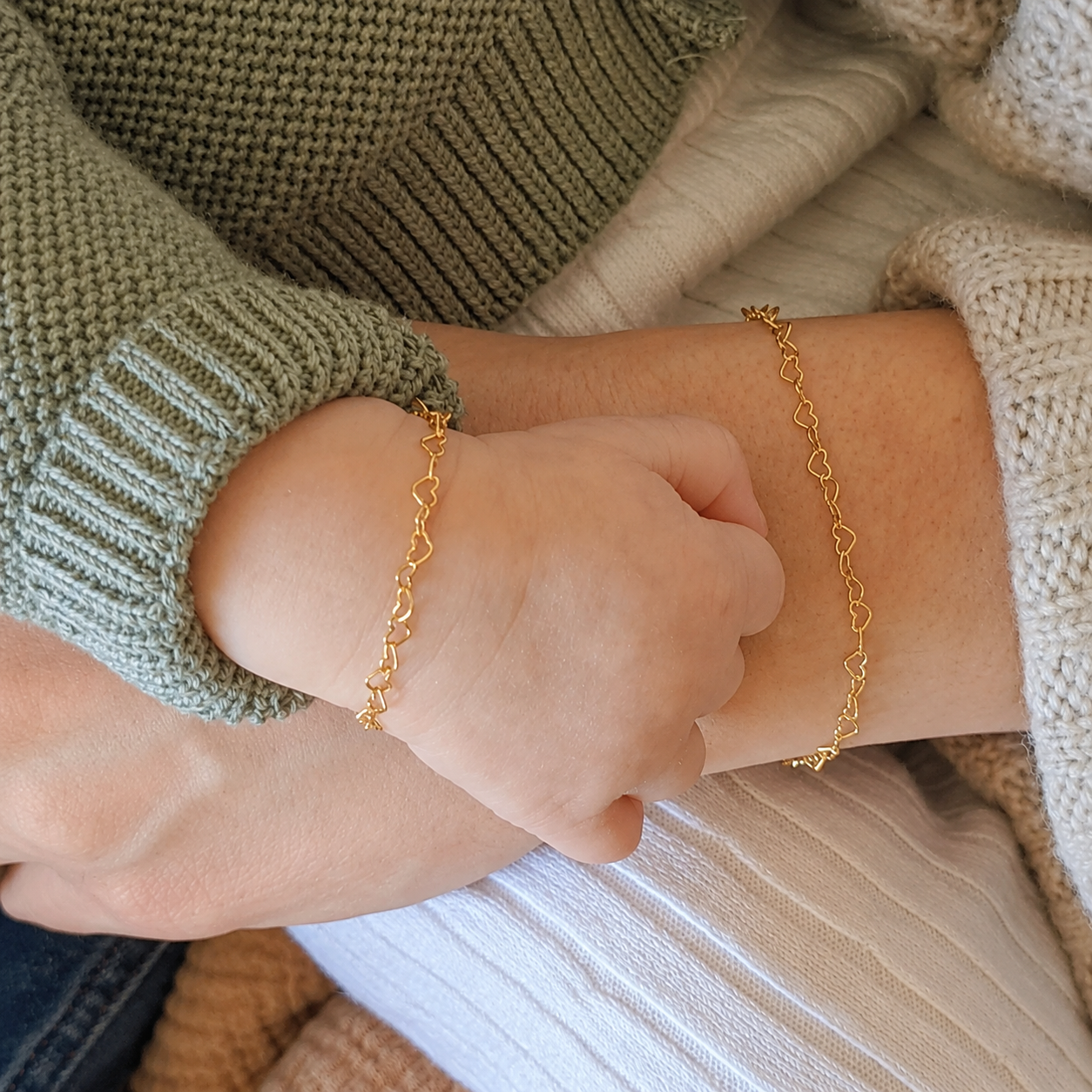 Dainty Gold Filled Heart Chain Bracelet – Minimalist, Made to Order, Custom Length
