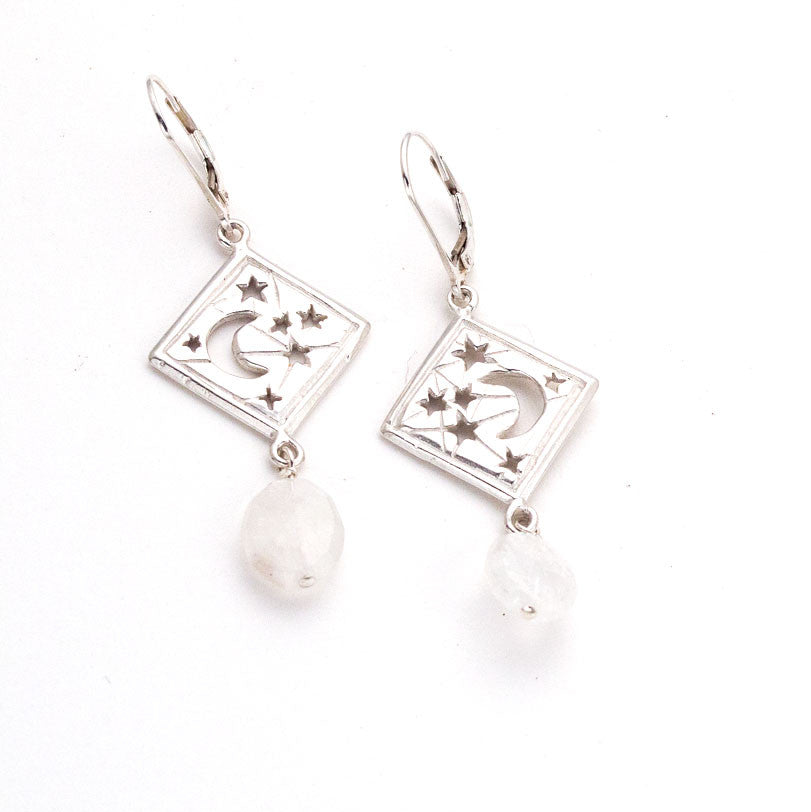 Moon and Star Drop earrings