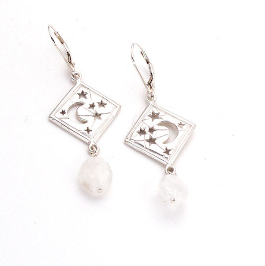 Moon and Star Drop earrings