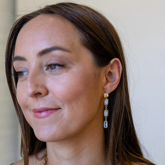 Moonstone and Opalite Earrings