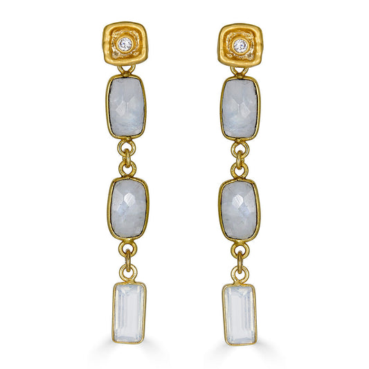 Moonstone and Opalite Earrings