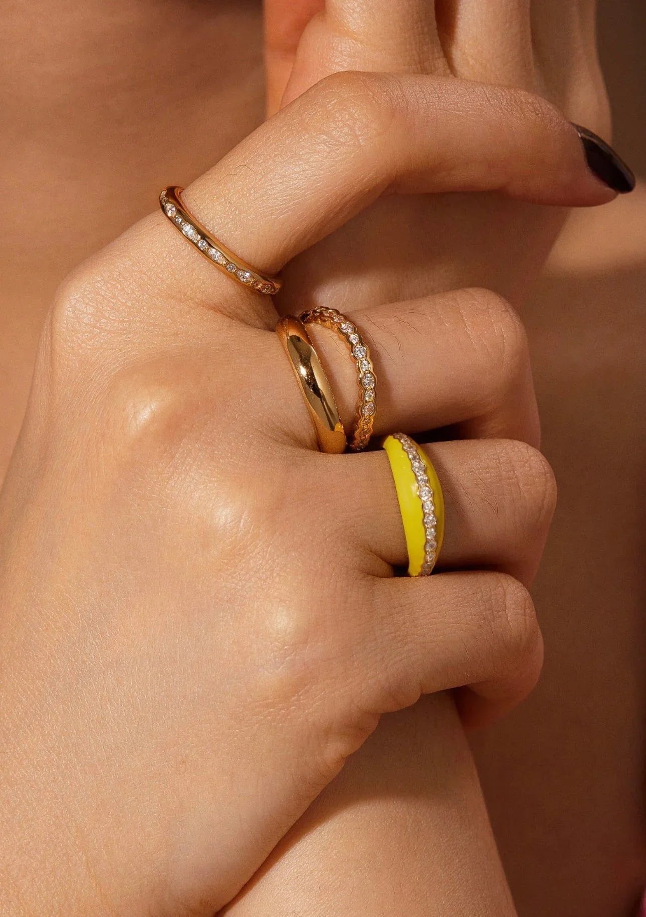 Multi Shaped CZ Stone Ring