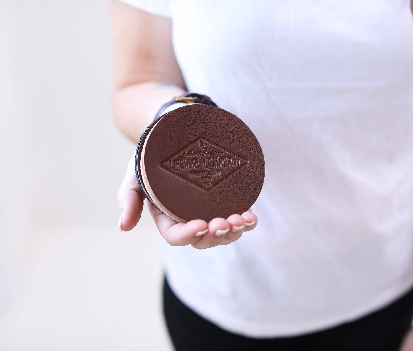Genuine Leather Coaster Set (4) All for American