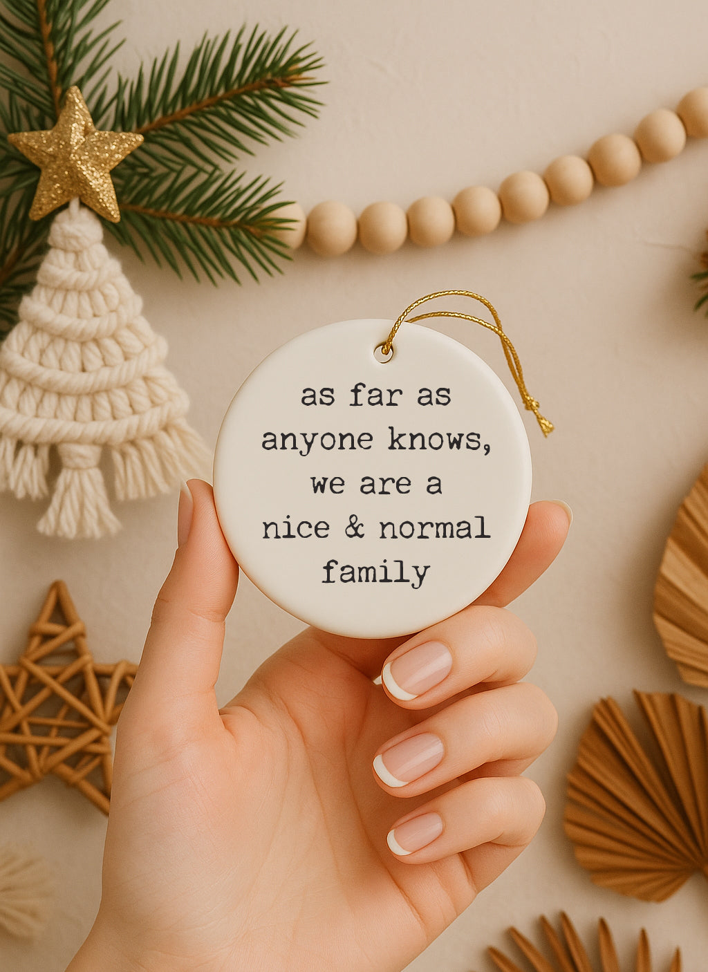 Nice Normal Family Christmas Ornament