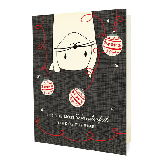 Crazy Kitty Custom Folded Paper Holiday Card