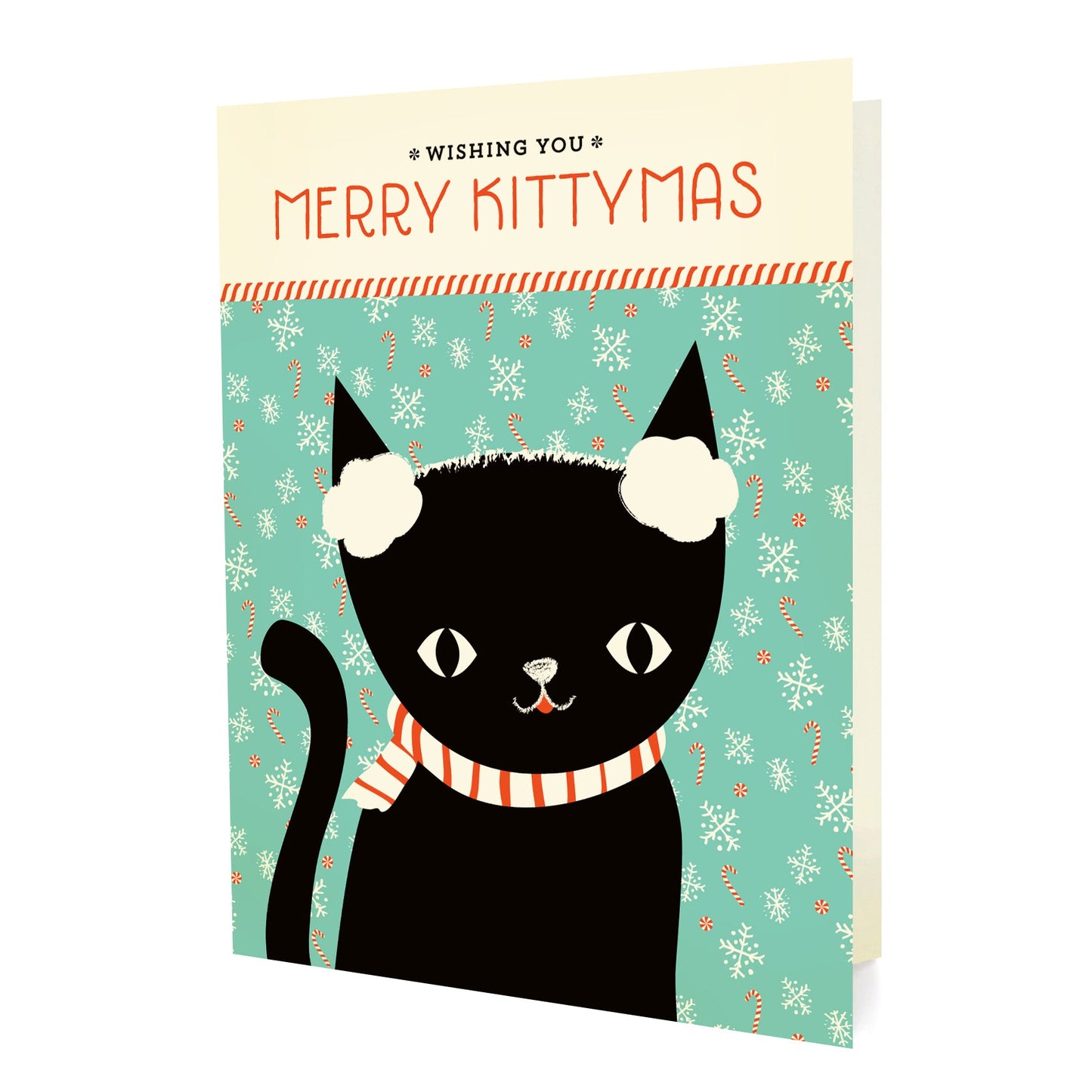 Kitty Christmas Custom Folded Paper Holiday Card