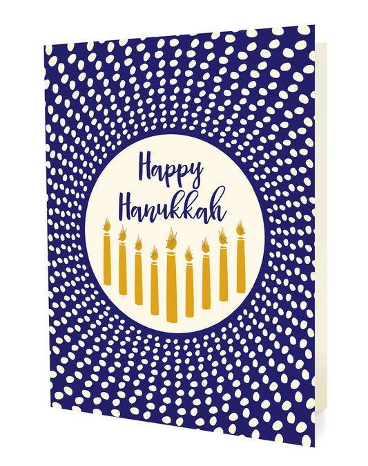 Radiant Hanukkah Custom Folded Paper Holiday Card