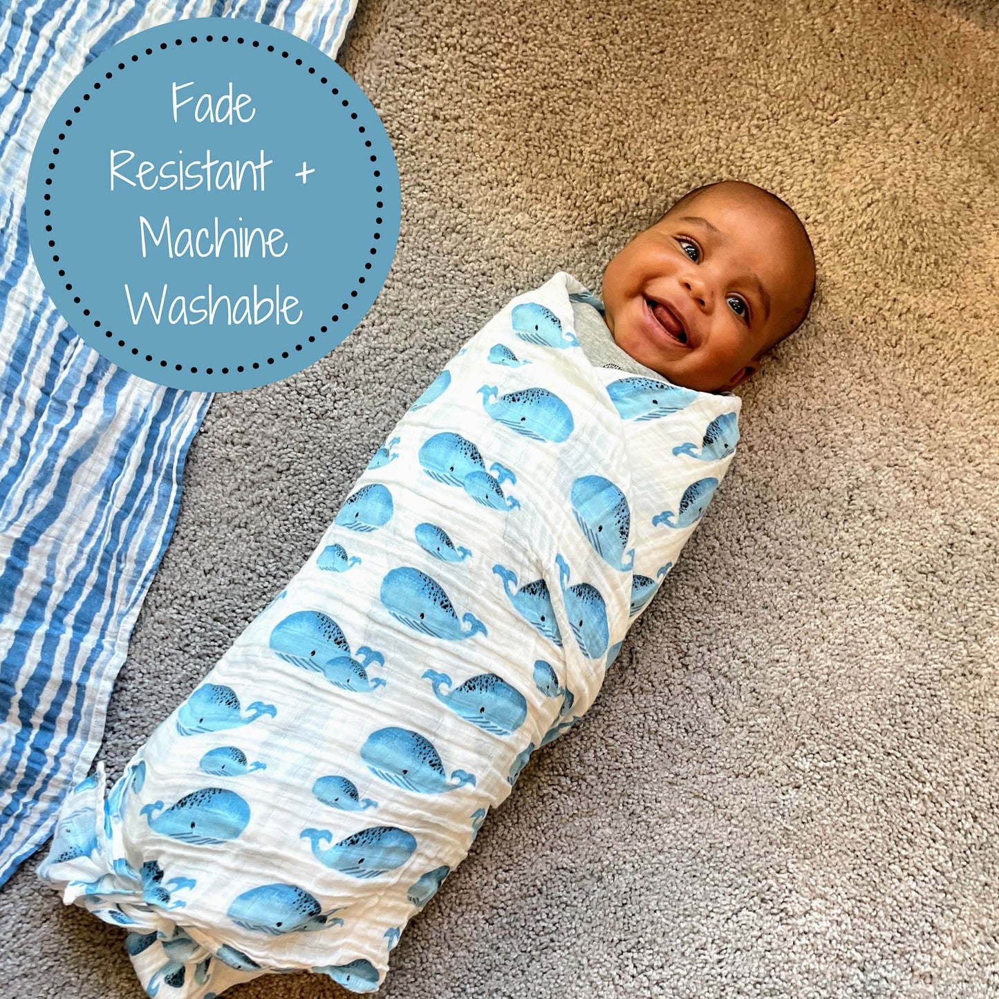 Whale, Whale, Whale Swaddle Blanket