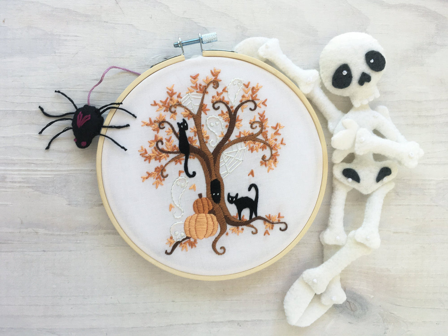 Halloween Tree Hand Embroidery Full Kit