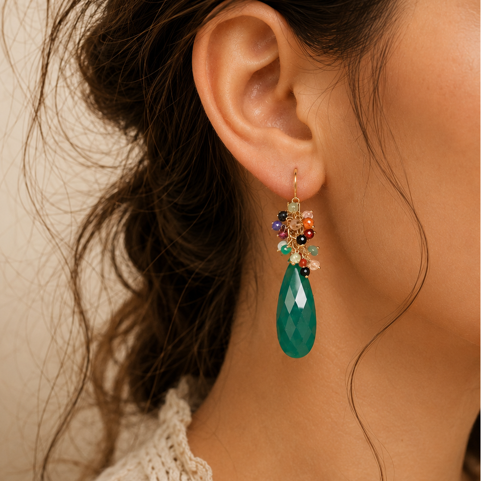 Emerald Green Festival earrings