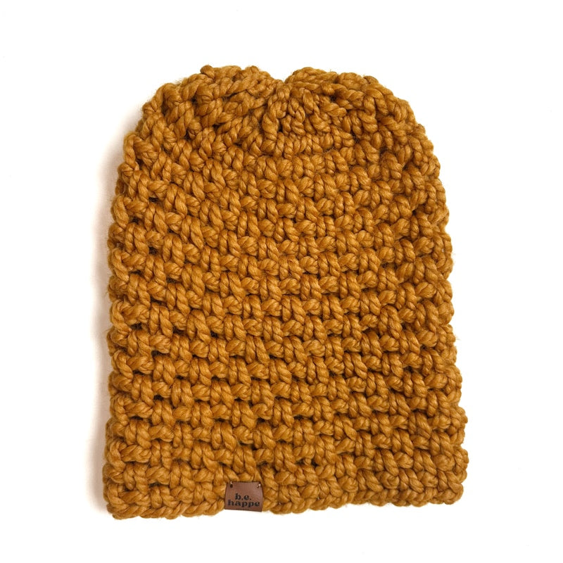 Crochet Simple Slouch Hat | Butterscotch Beanie