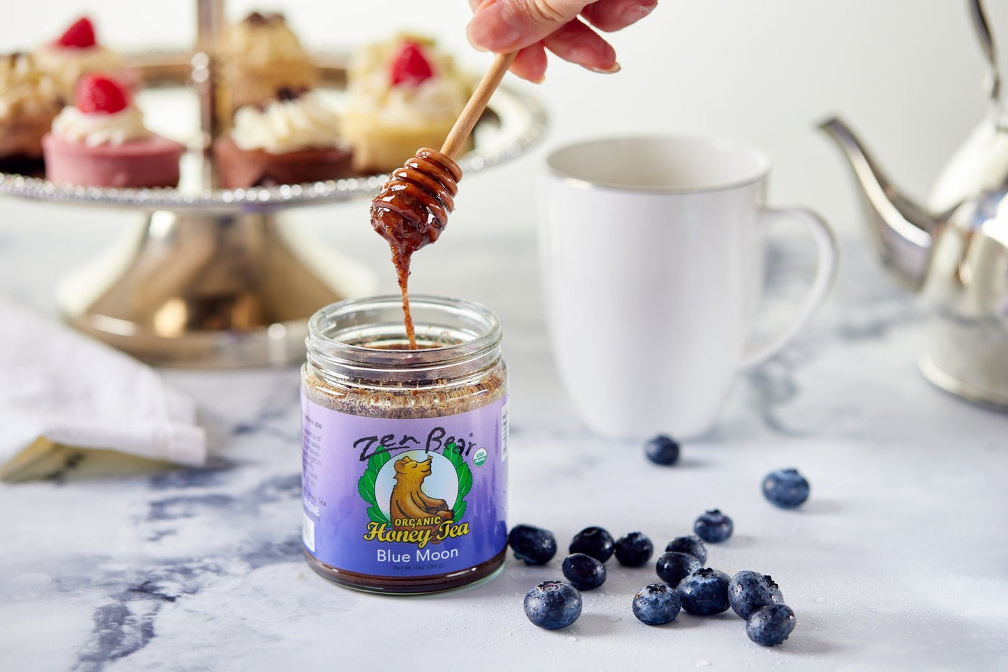 Blue Moon Honey Tea – Organic Blueberry Lavender Blend for Calm & Clarity (10 oz)