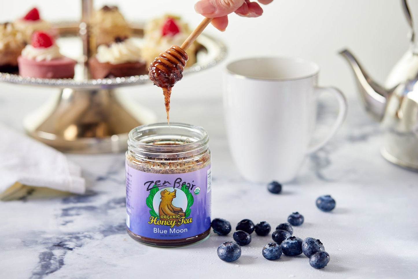 Blue Moon Honey Tea – Organic Blueberry Lavender Blend for Calm & Clarity (10 oz)