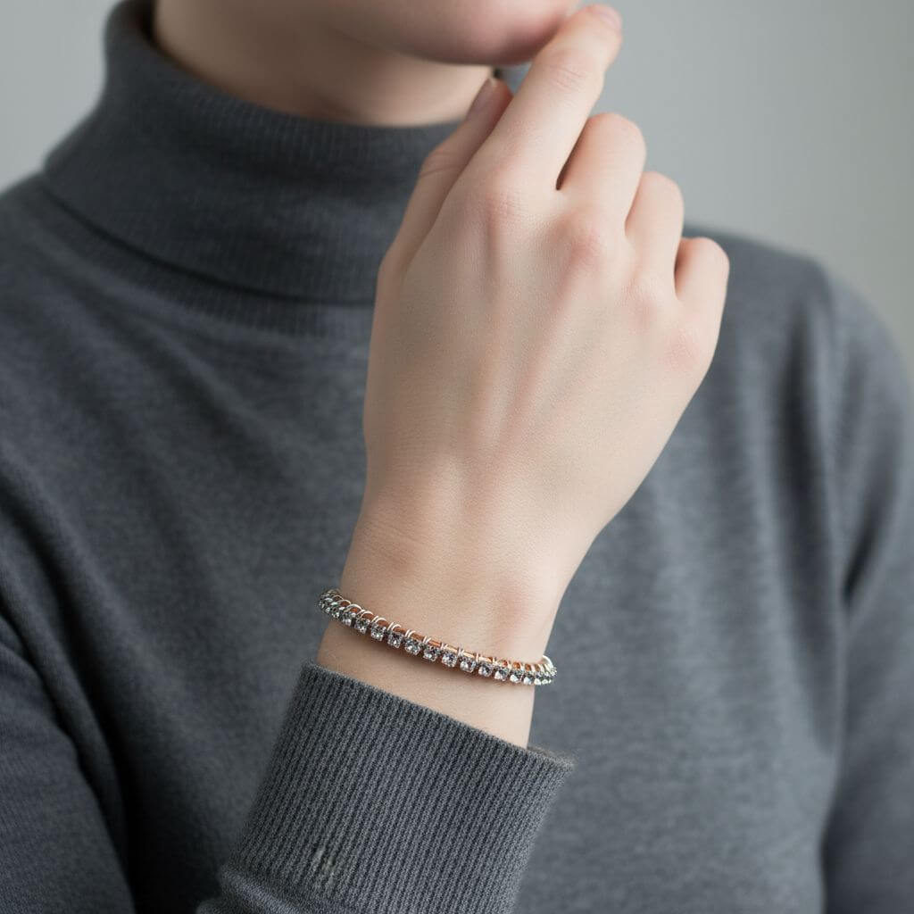 Catch-Free Crystal Rhinestone Tennis Bracelet Bangle