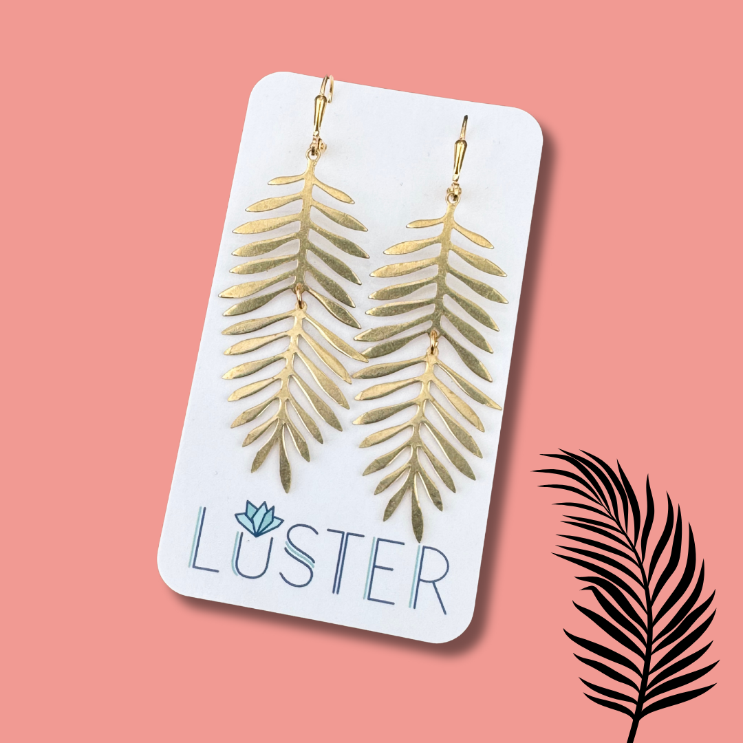 Tropical Palm Frond Earrings