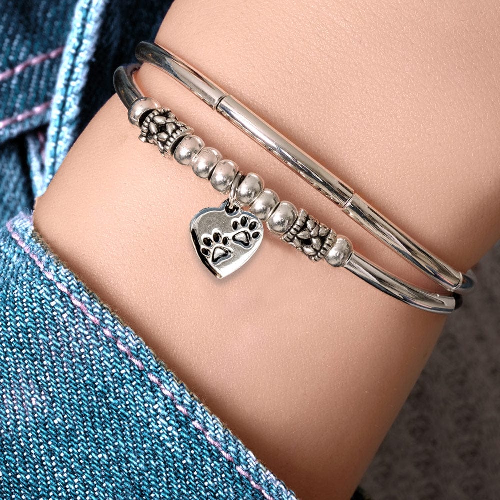 Pancake Silver Adjustable Bracelet in Black Leather | Add Charm Choice