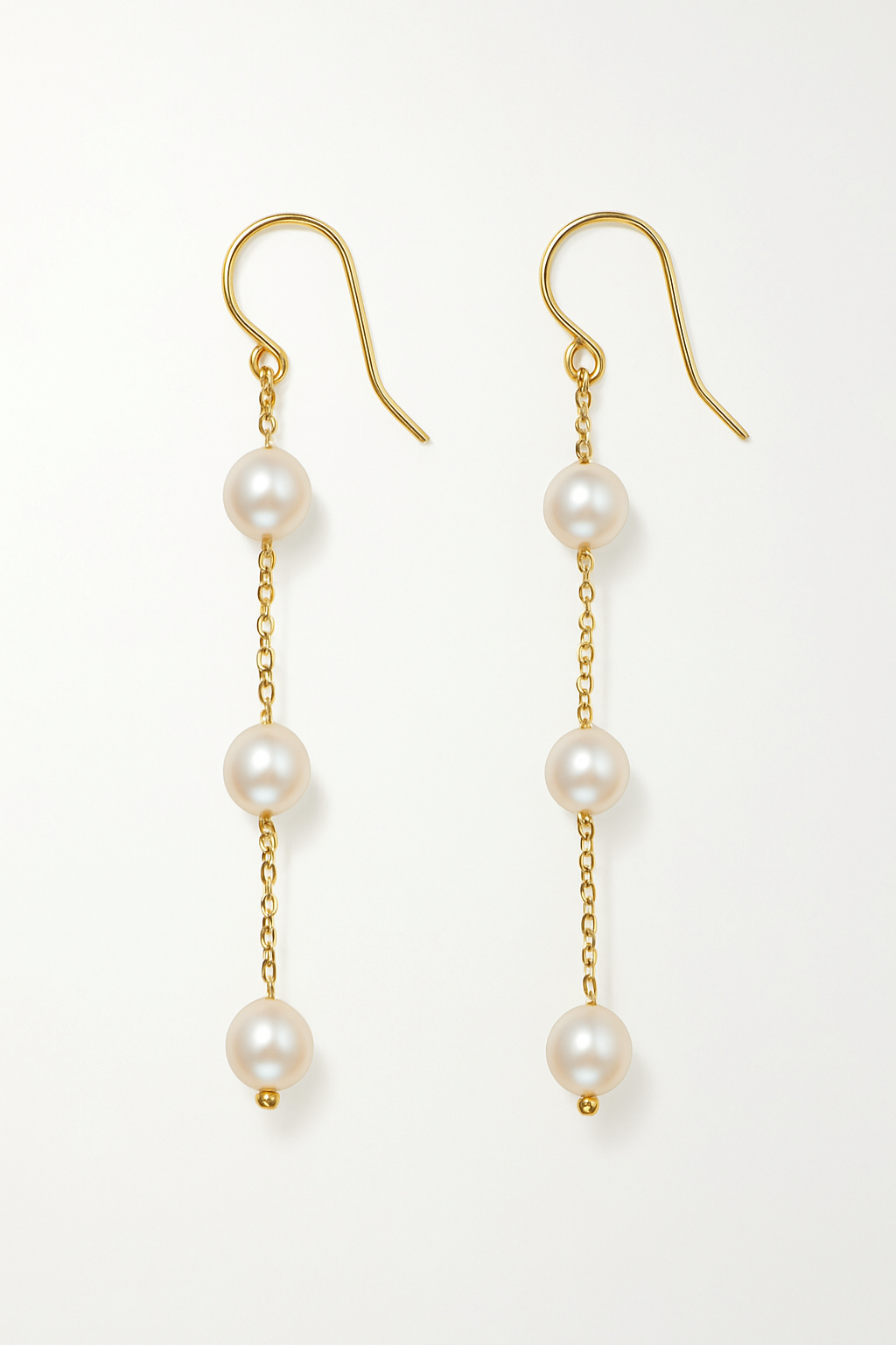 Freshwater Pearl Trio Drop Earrings – Sterling Silver or Gold Filled