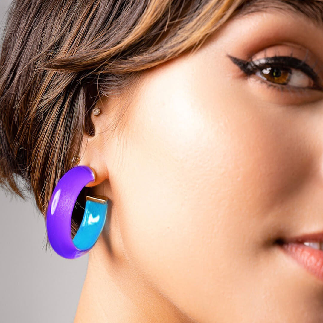 Small Illusion Inside Out Lucite Hoop Earrings