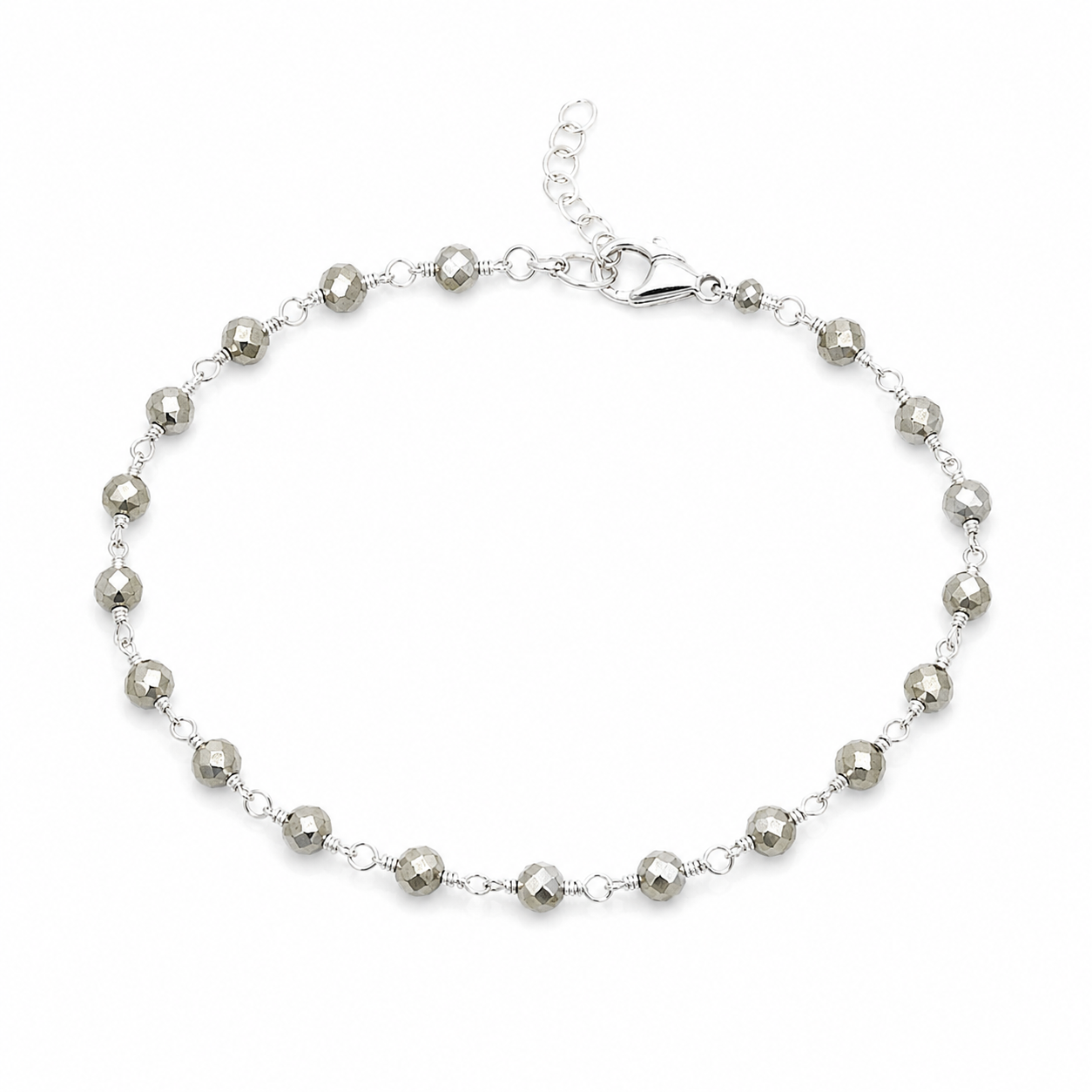Silver Pyrite Wire Wrapped Bracelet