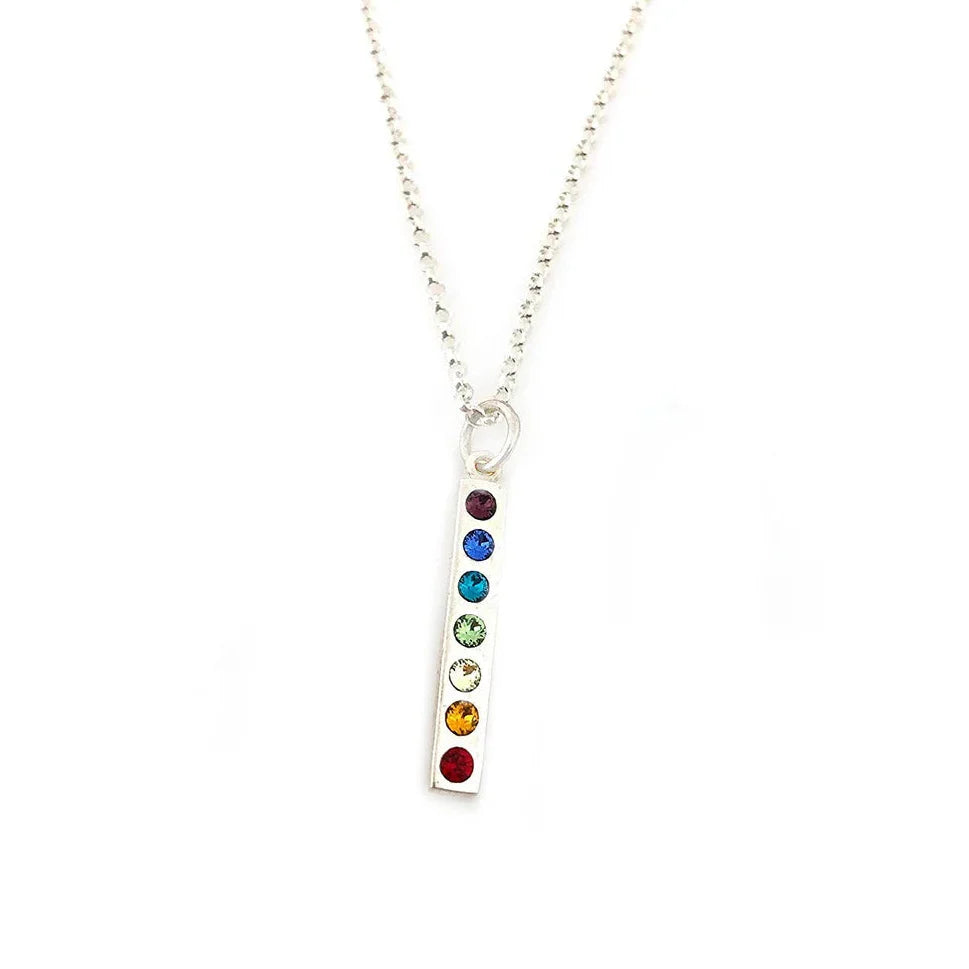 Rainbow Pride 925 Sterling Silver Charm Necklace