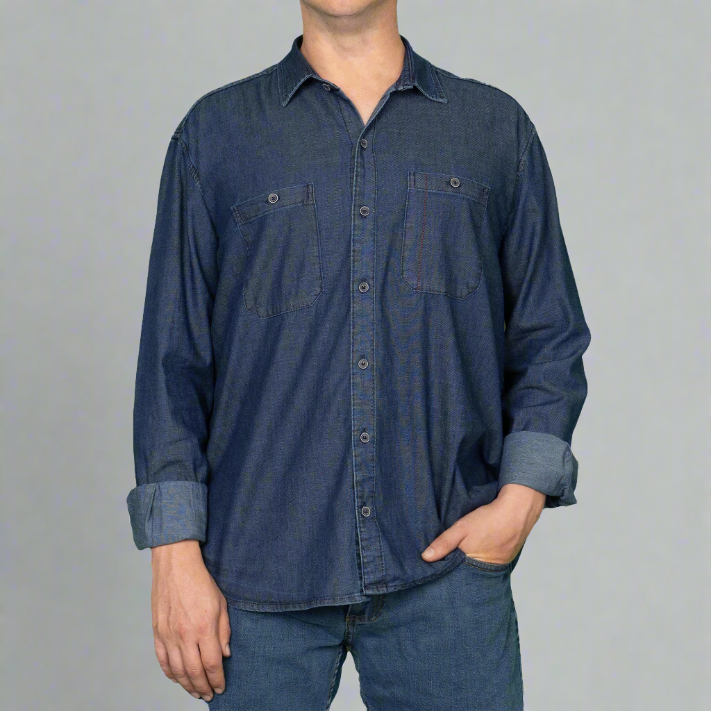 Chambray Button Up - Work Fit