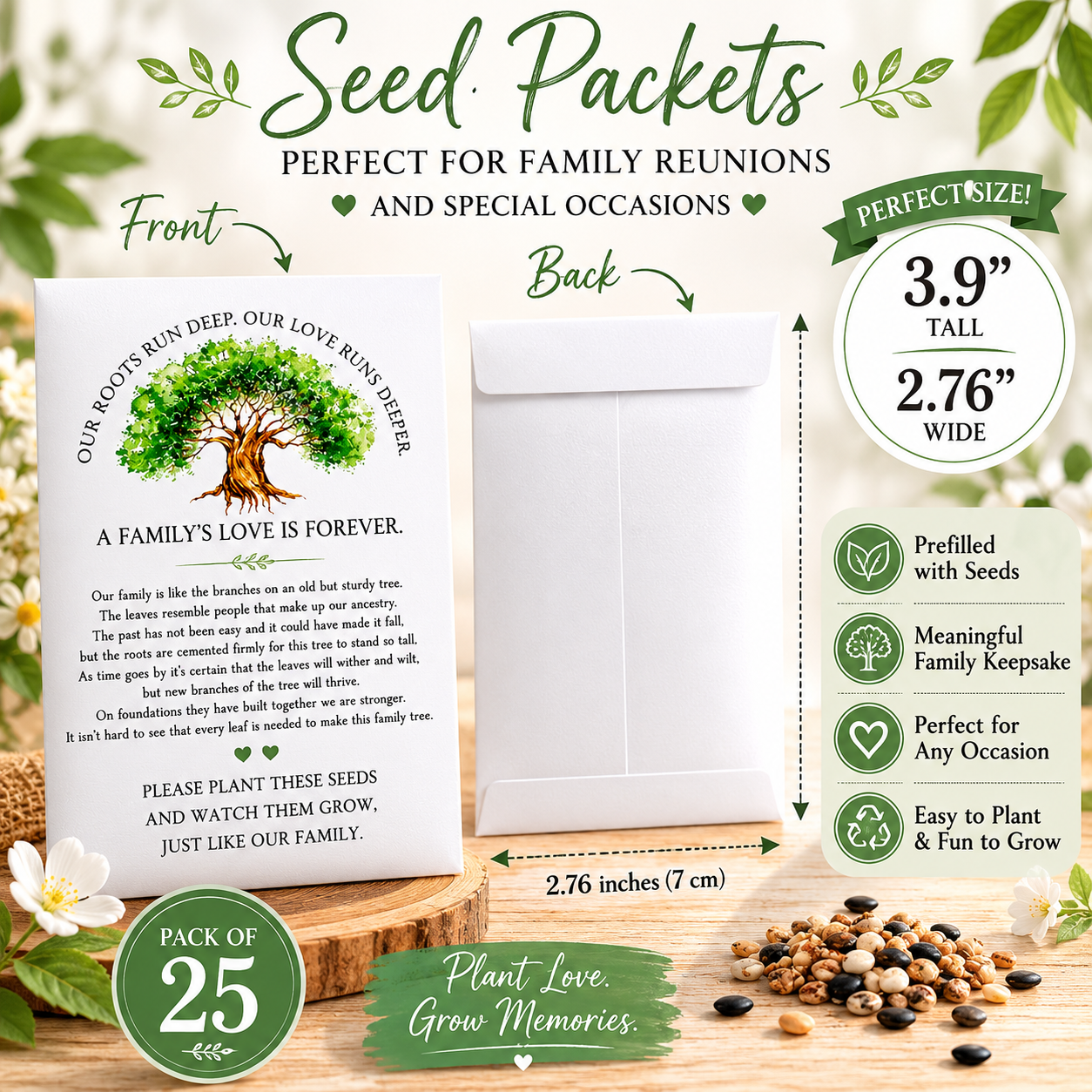 Family Reunion Seed Packet Favors – Set of 25