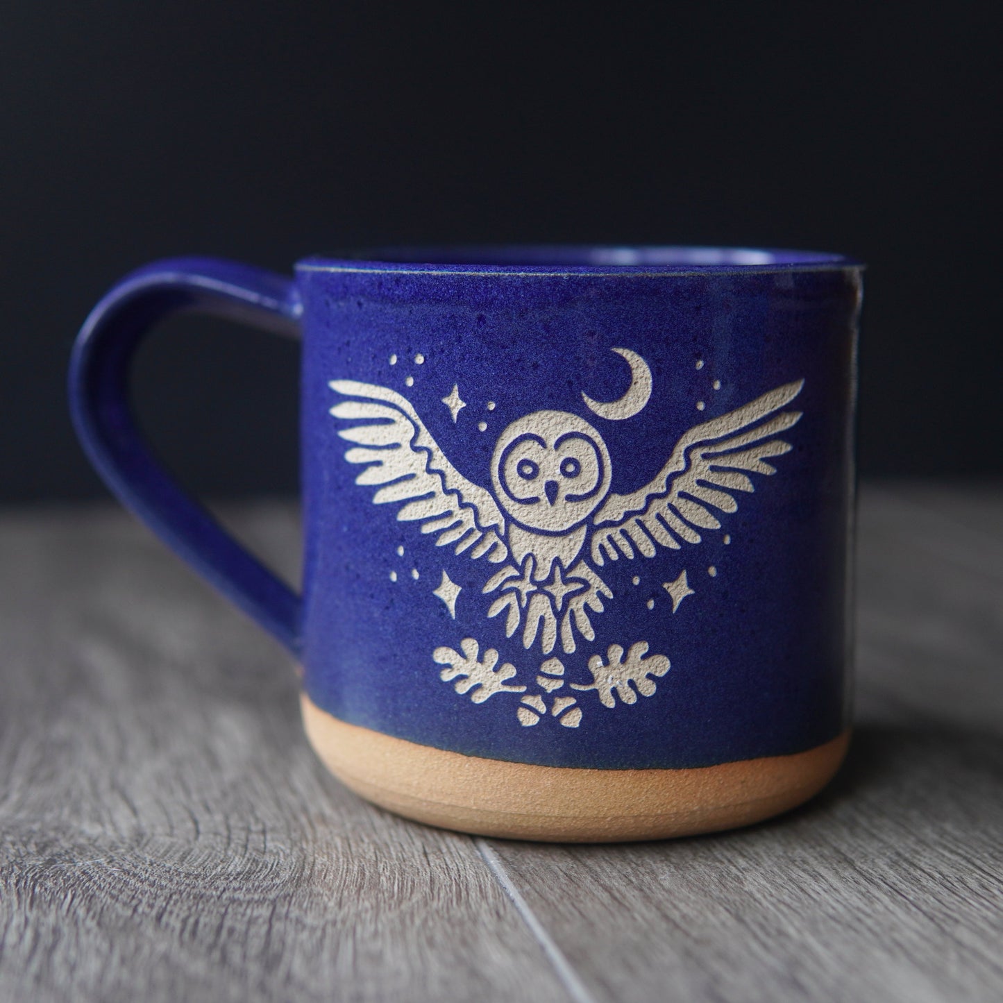 Owl + Oak Mug, Farmhouse Style Handmade Pottery