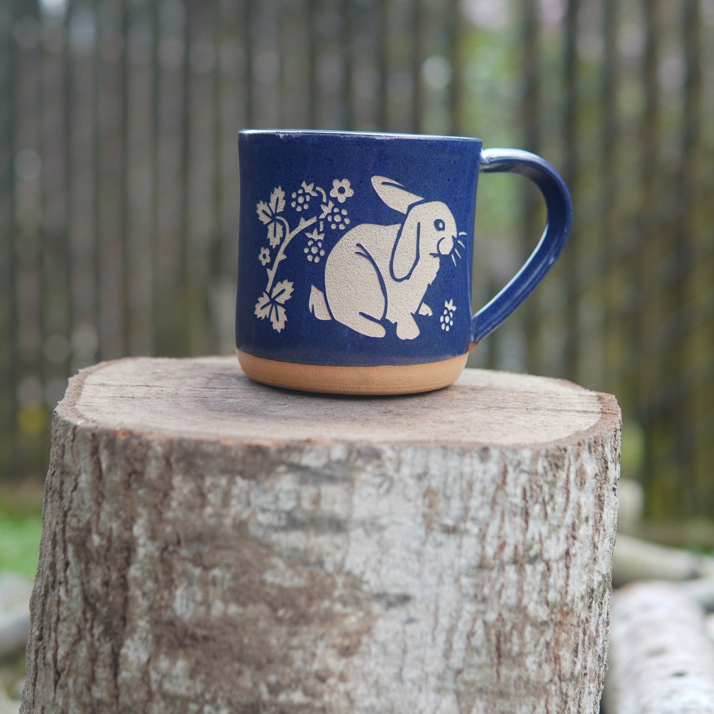 Rabbit Mug, Farmhouse Style Handmade Pottery