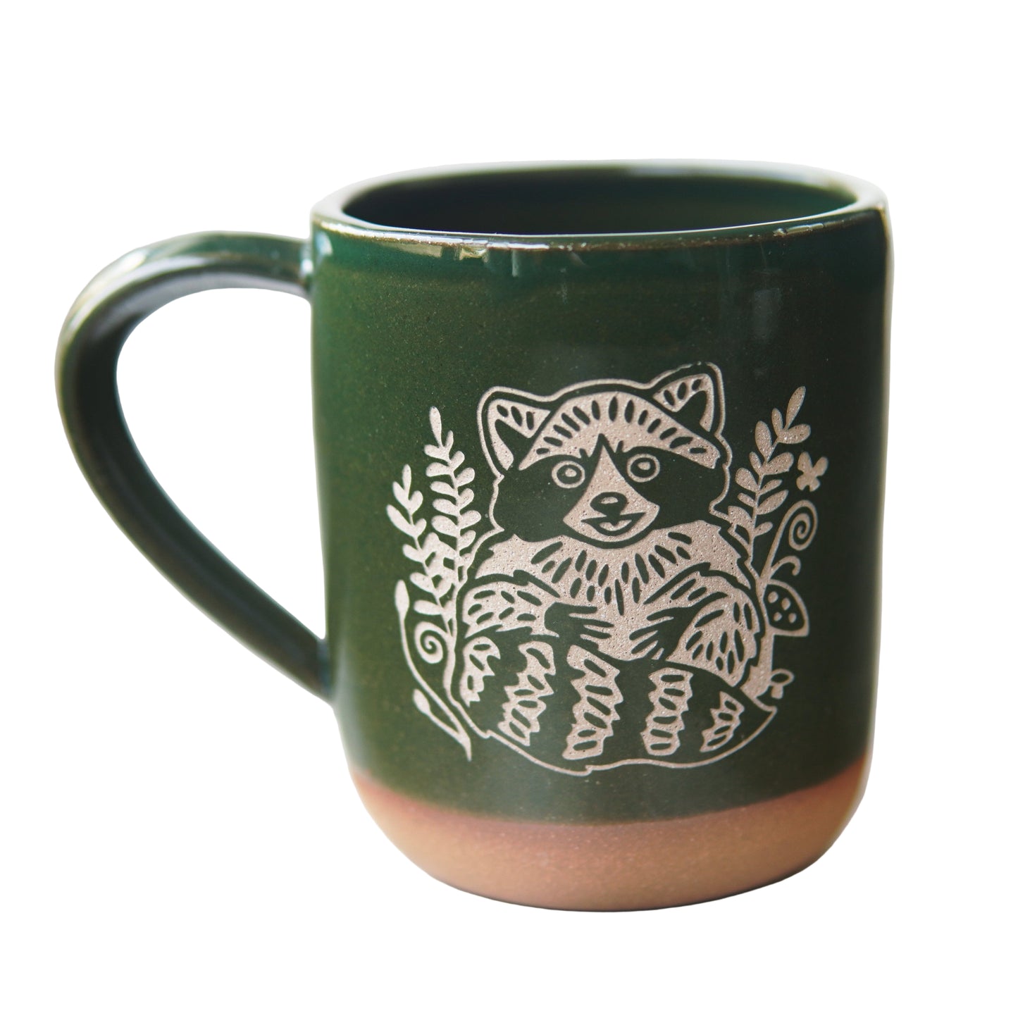 Raccoon Mug, Farmhouse Style Handmade Pottery