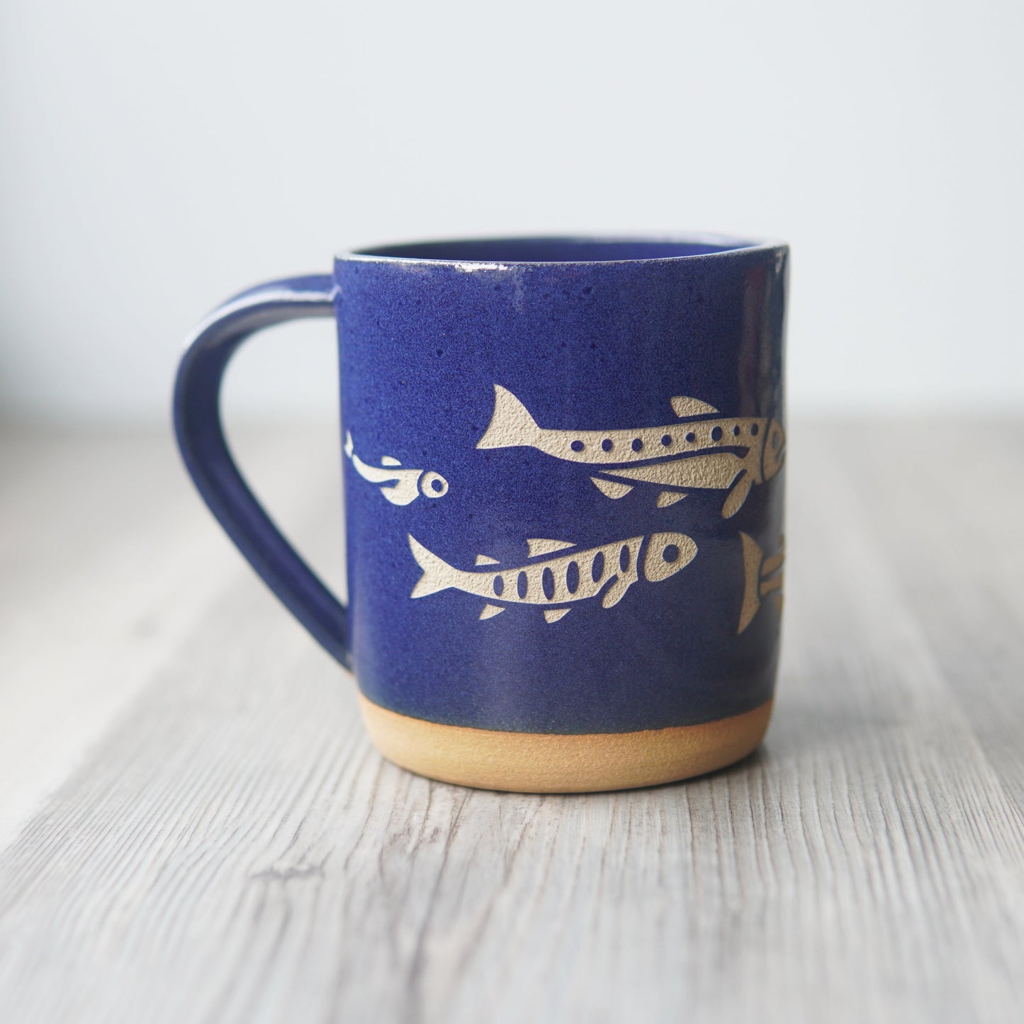 Salmon Fish Mug, Farmhouse Style Handmade Pottery
