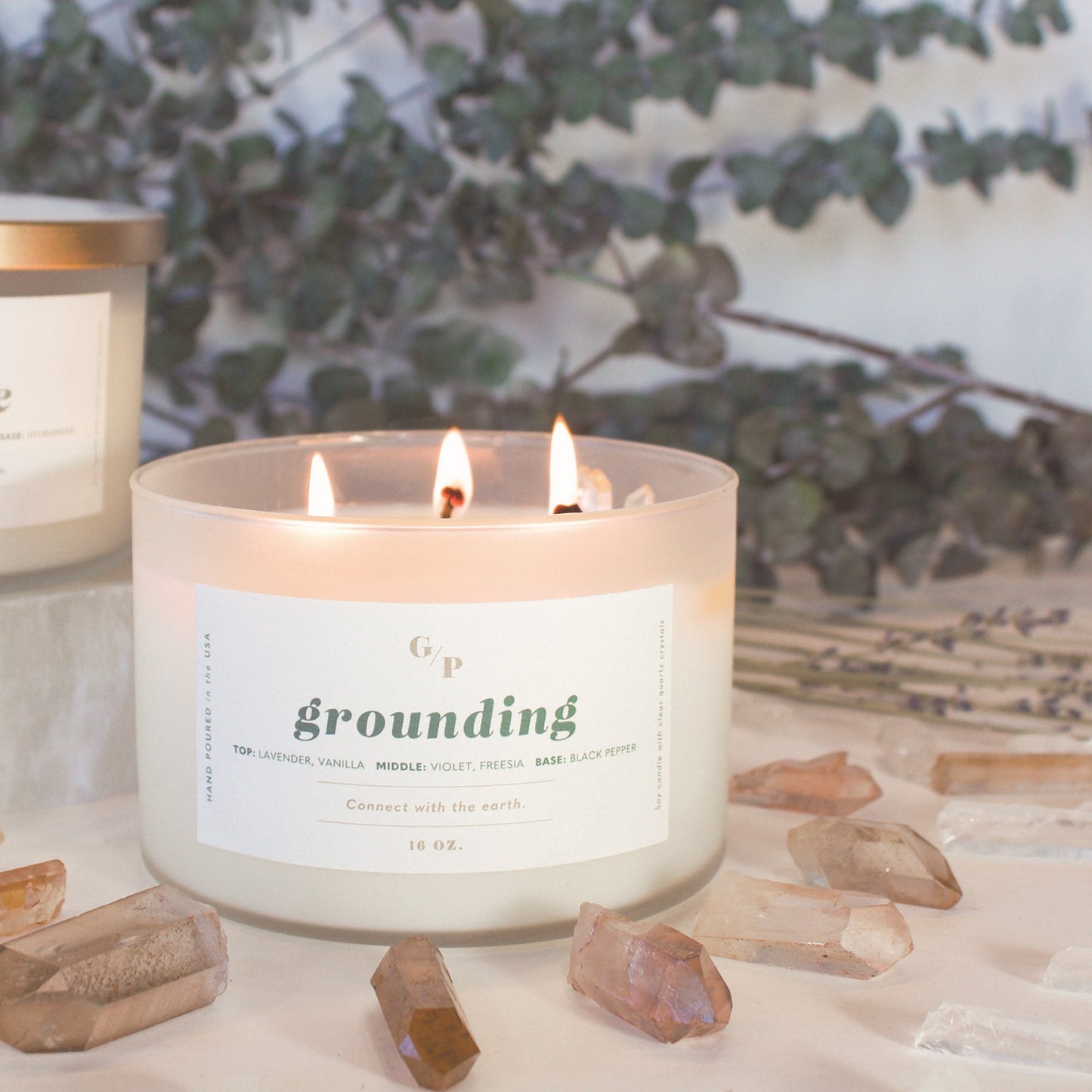 Grounding 16 oz. Ritual Candle (Lavender)