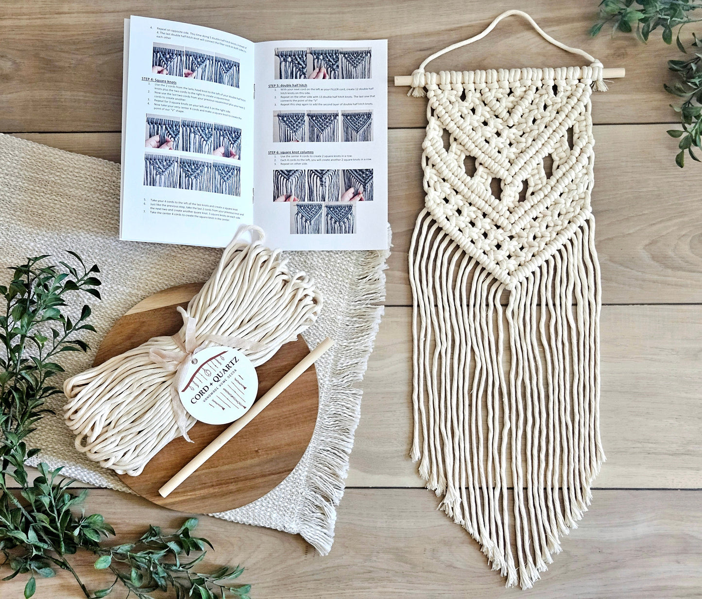 Macrame wall hanging kit "May". Beginner DIY  kits