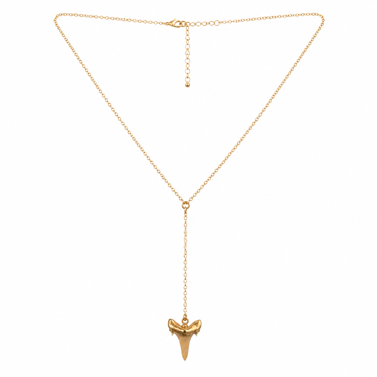 Gold Filled Shark Tooth Y Necklace