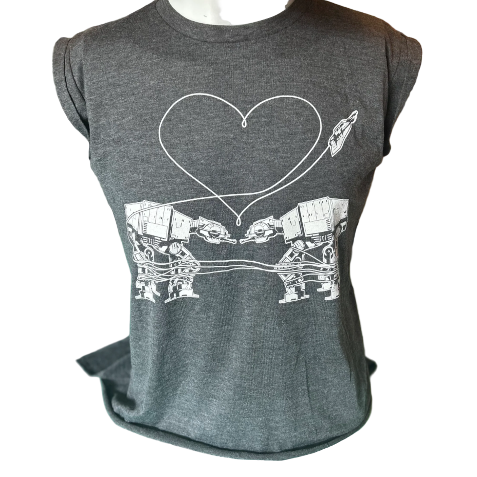 Shirt - Rolled Cuff Muscle Tee - Love AT-AT First Sight